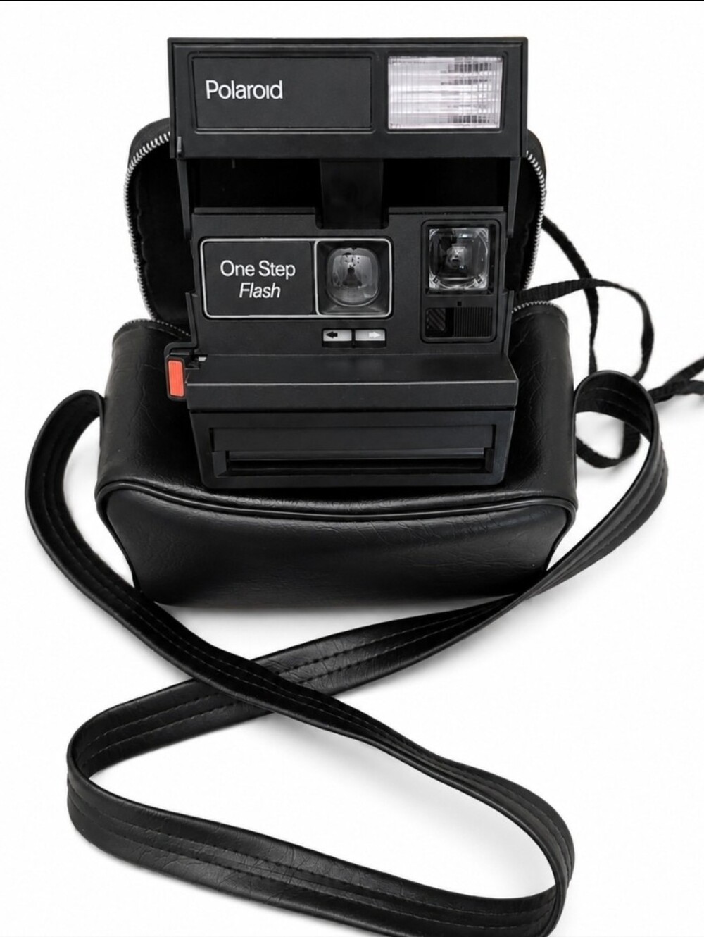 Vintage Polaroid OneStep Flash Instant Camera w/ Carrying Case & Strap